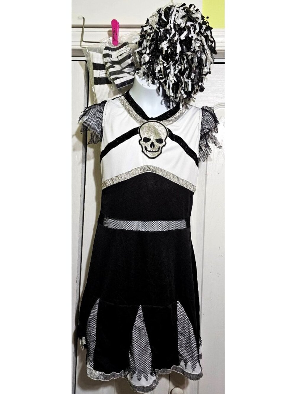 Ra Ra Rebel Cheerleader Costume Girl 12-14 Punk Zombie Goth Dead Fear Halloween